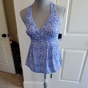 nwt women's land's end sz 2 racer back tankini